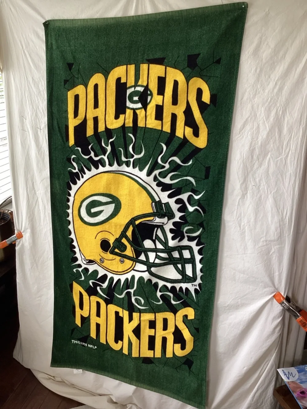 Vintage 1998 Green Bay packers NFL large beach towel football